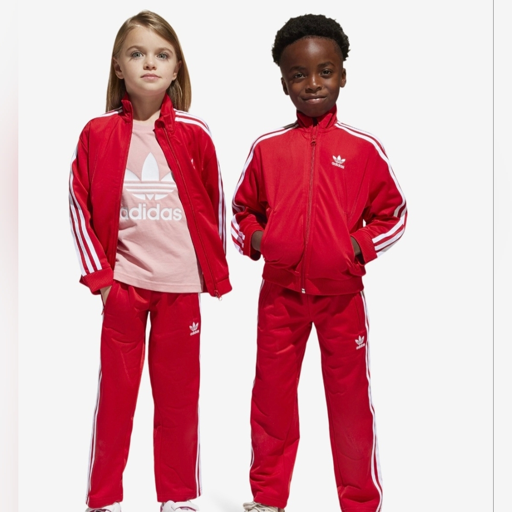Adidas Kids Red Zip-Up Sweatsuit 5T